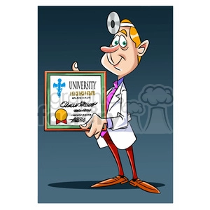 doug the cartoon doctor holding university degree