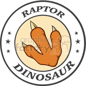 Cartoon Raptor Dinosaur Paw Print