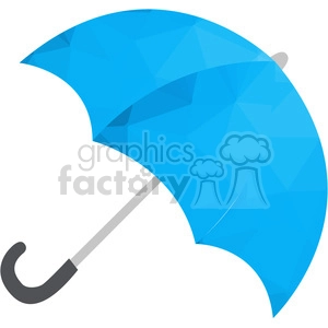 A blue geometric-patterned umbrella icon with a curved black handle.