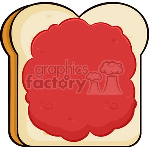 illustration cartoon toast bread slice with jam vector illustration isolated on white background