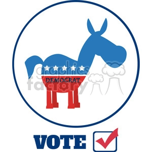 Democratic Party Donkey Emblem Encouraging Voting