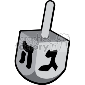hanukkah Hebrew lettering dreidel flat vector art