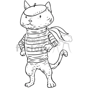 french cat character vector illustration