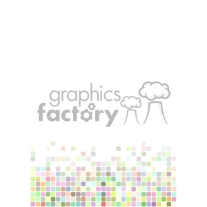 This clipart image features an array of colorful, rounded squares in pastel shades arranged on the lower portion of a white background. The design has an abstract, pixelated appearance and the squares are loosely clustered with some spaces between them, giving a sense of a playful, dynamic pattern.