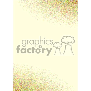 Clipart image featuring multicolored triangular confetti scattered at the top and bottom edges of a light yellow background, leaving the center empty.