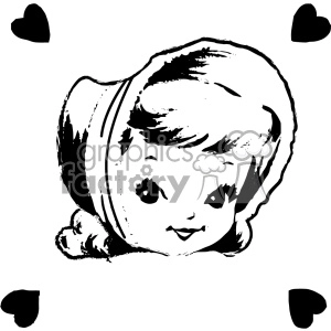 Adorable Child Face with Hearts
