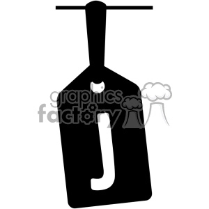 Hanging Tag with the Letter J