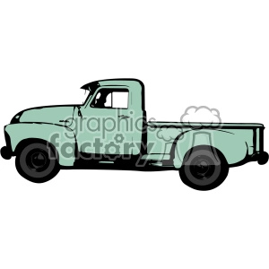 green old 1954 vintage pickup truck profile vector image