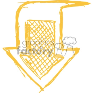 Hand-drawn Yellow Downward Arrow