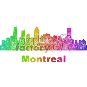 colorful city skyline vector clipart CAN Montreal