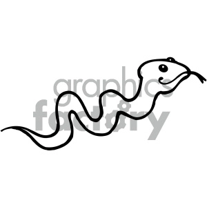 cartoon clipart Noahs animals snake 009 bw