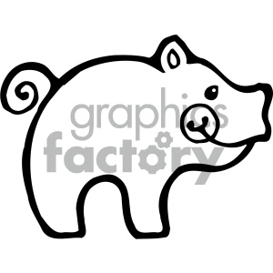Simple Line Art Pig