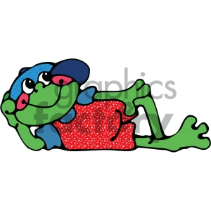 Cartoon Frog Relaxing Illustration - Fun Amphibian