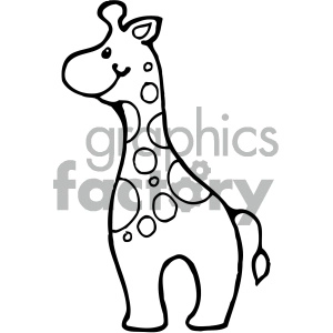 baby giraffe cartoon images black and white