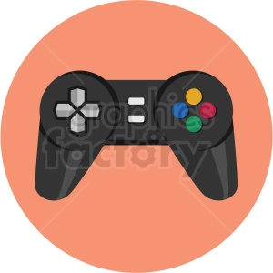 game controller icon with peach circle background