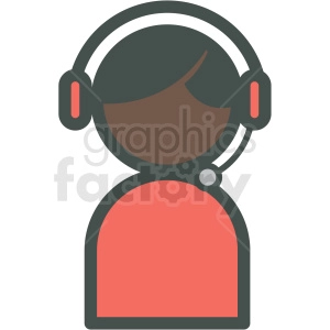 african american tech support vector icon