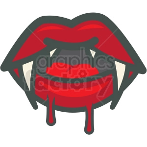 halloween bloody lips vector icon image