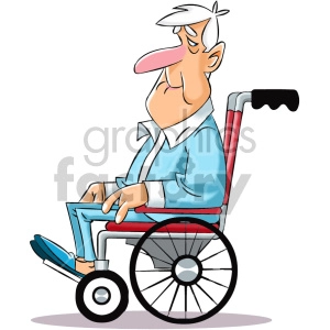 cartoon senior in wheelchair life step 5