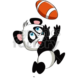 cartoon panda bear playing football