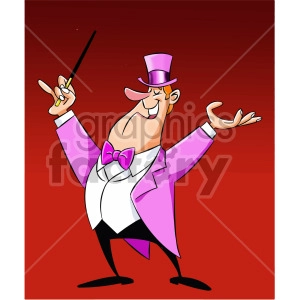 Cartoon Magician in Pink Suit