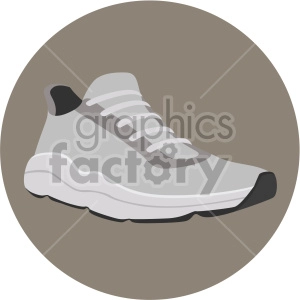 running shoe on brown background