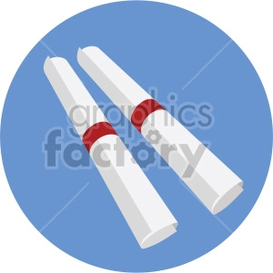 two scrolls on blue background