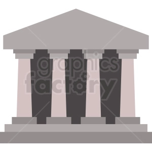 Clipart image of a classical museum, with columns and a triangular pediment.