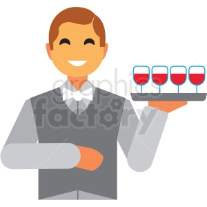 waiter flat icon vector icon