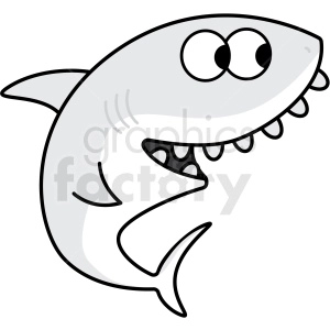 silly cartoon shark vector