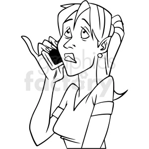 talk phone clipart black and white