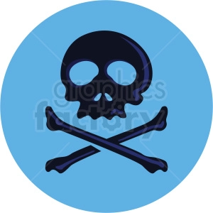 skull vector clipart on blue background