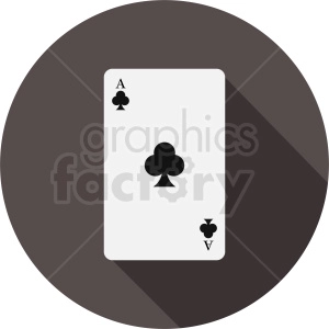 Ace of clubs card vector icon