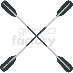 crossed kayak paddles vector clipart