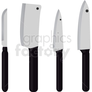 kitchen knife set vector clipart