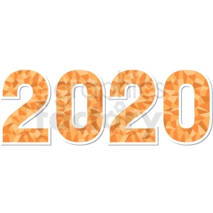 yellow 2020 new year clipart