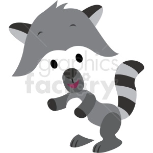 baby cartoon raccoon vector clipart