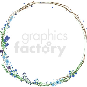 skinny flower frame vector clipart