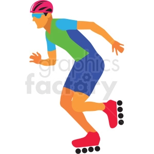 olympic rollerblader vector clipart