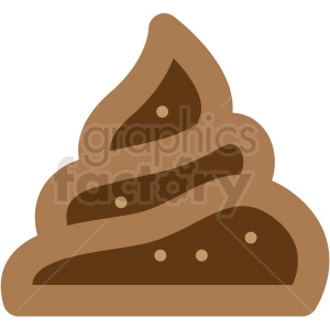 This is a clipart image of a brown poop emoji in simple lines