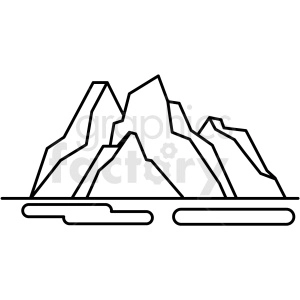 black and white mountain icon