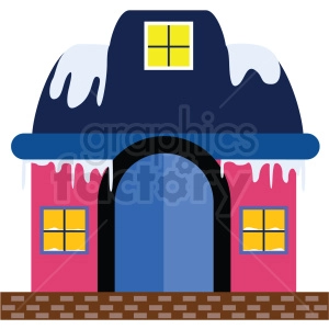frozen house flat vector icon