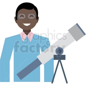 black astronomer flat icon vector icon