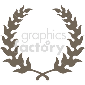 brown laurel wreath design vector clipart