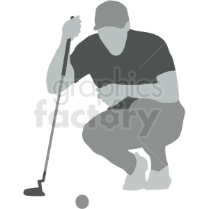 man on golf course vector illustration
