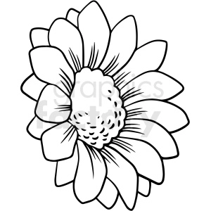 Black and white flower vector clipart