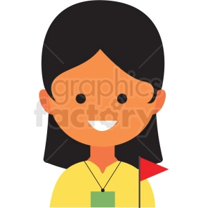 female travel guide avatar icon vector clipart