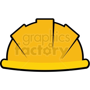 A clipart image of a yellow construction hard hat.