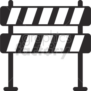 Clipart image of a construction or roadblock barrier.