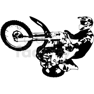 black and white motocross vector illustration