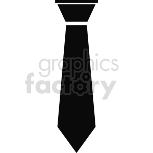 A simple black silhouette of a necktie clipart image, suitable for business or formal attire themes.